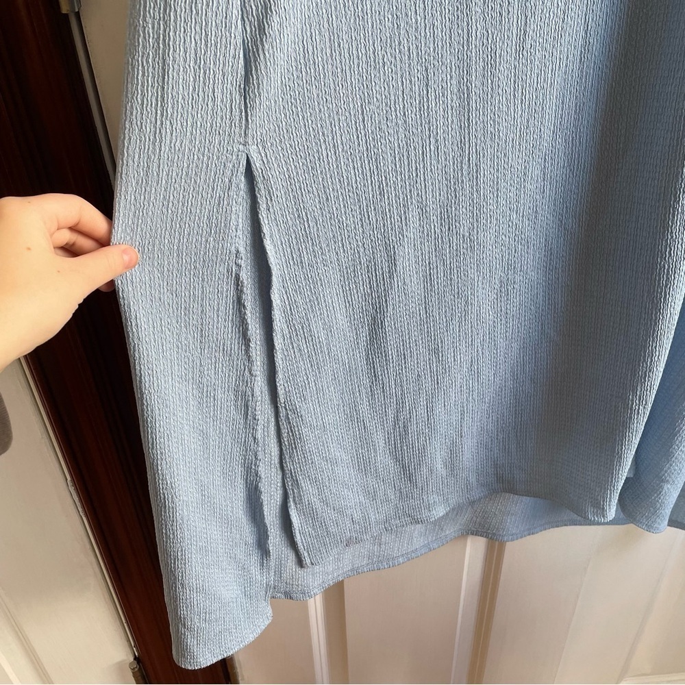 D-Rama Light Blue Everyday Button Maxi Dress Size 14-16 1X Long Sleeve - Picture 10 of 12